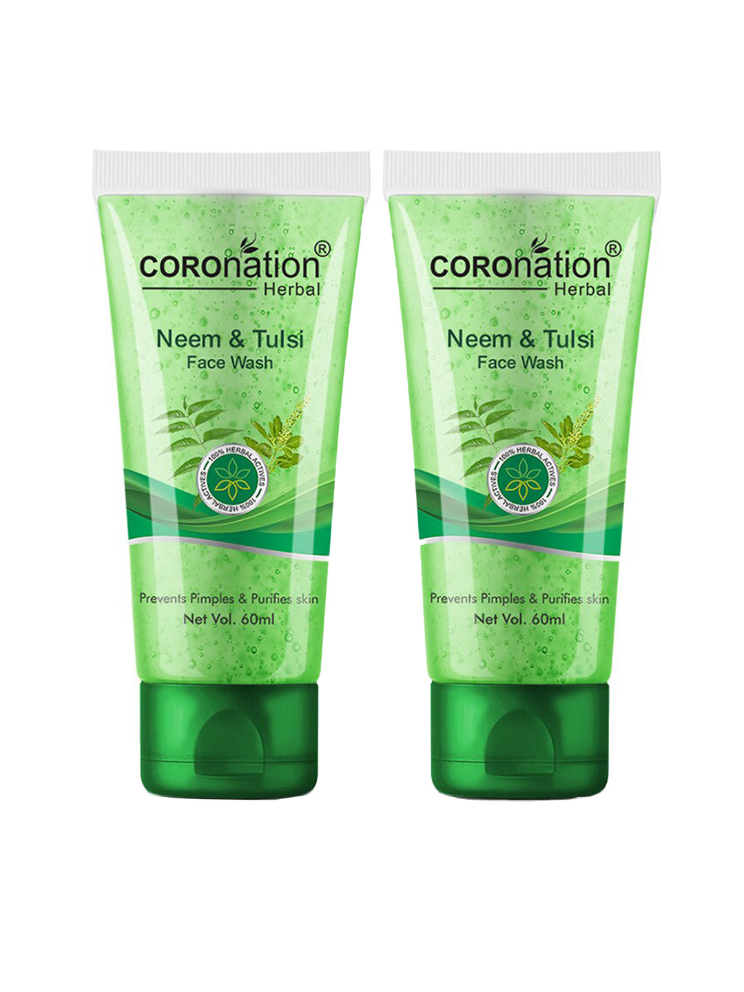 COROnation Herbal Set of 2 Neem & Tulsi Face Wash for Skin Purifying - 60 ml each