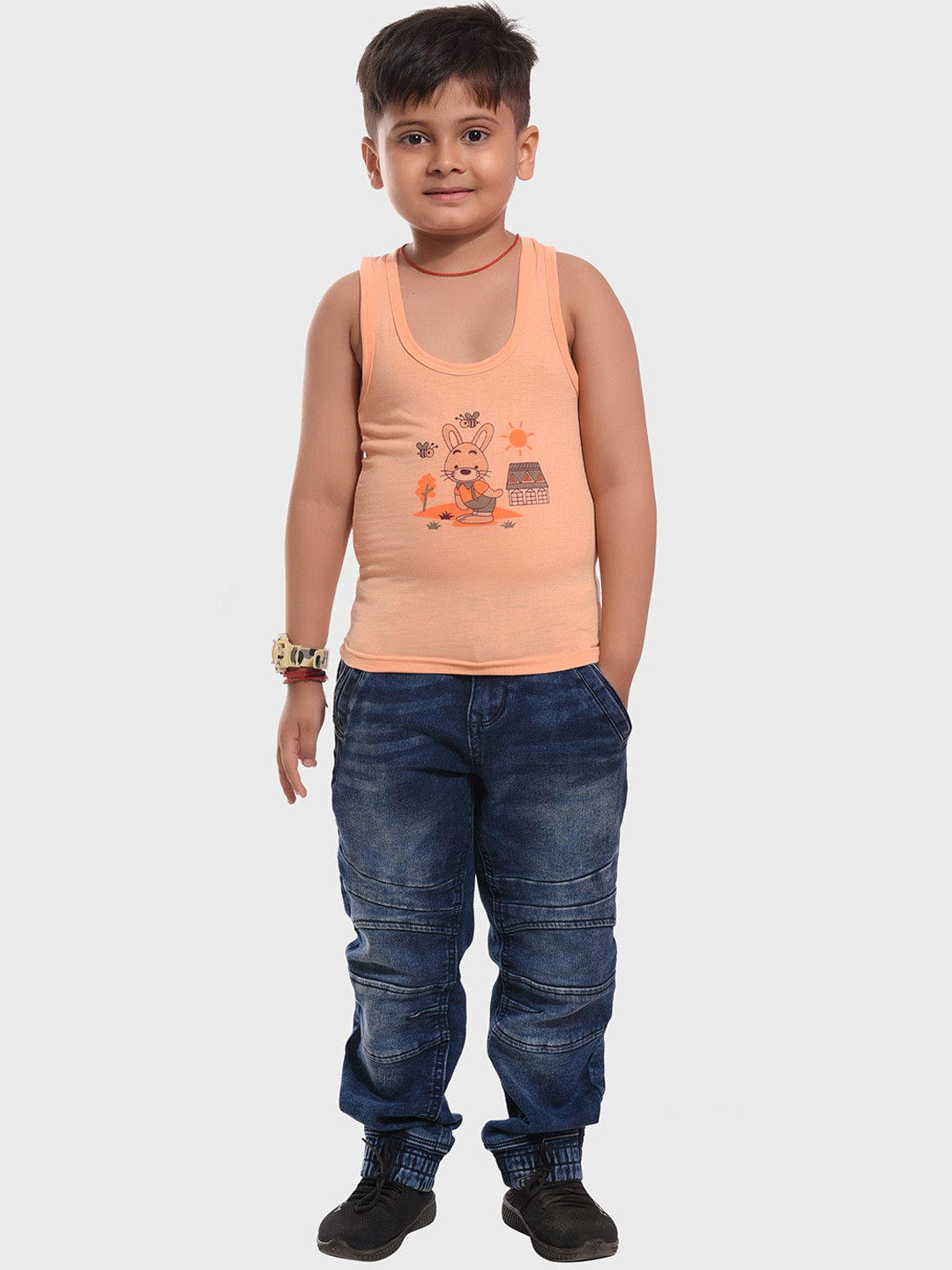 BAESD Boys Assorted Pack Of 3 Printed Cotton Innerwear Vests