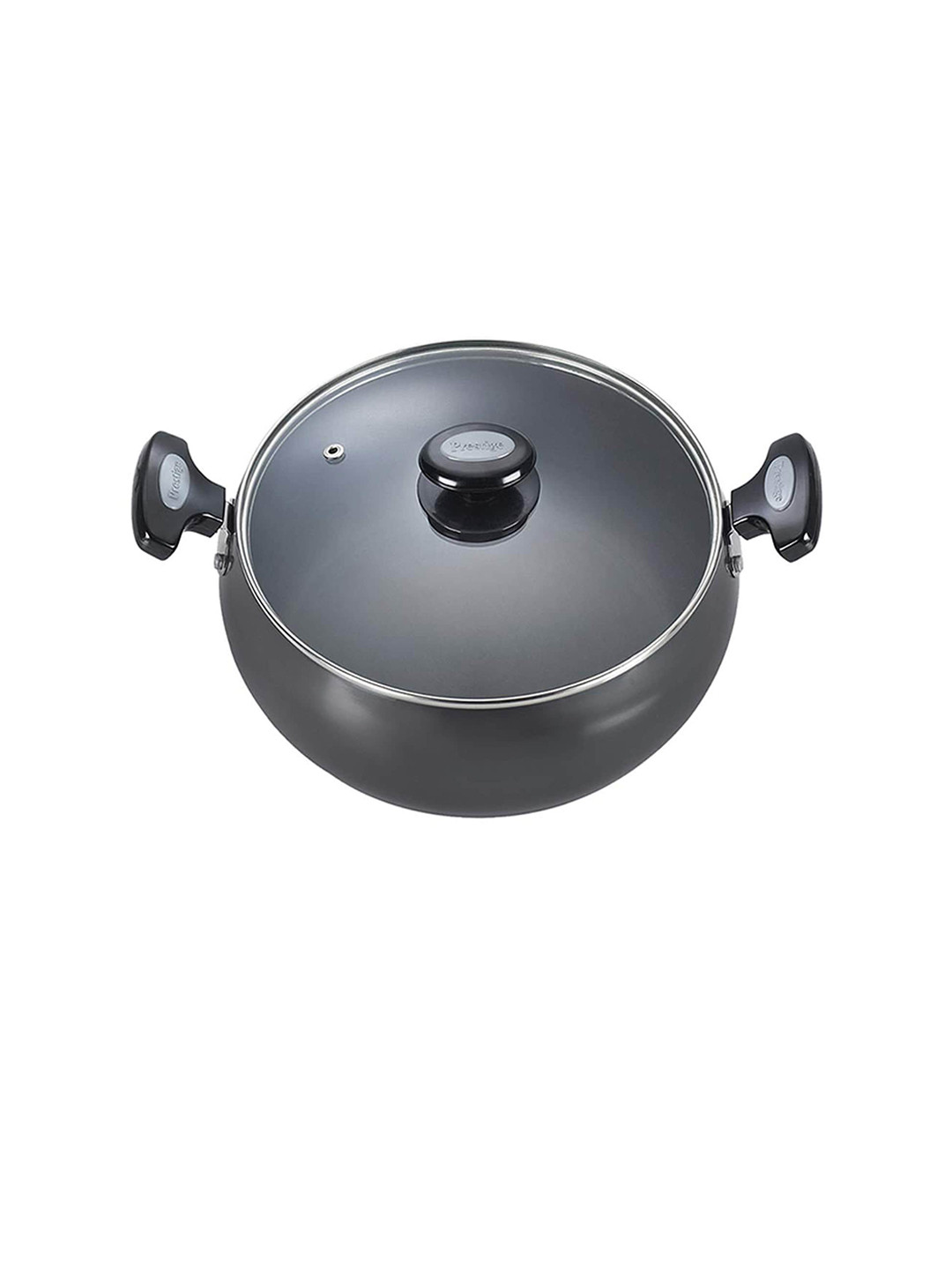 Prestige Black Hard Anodised Plus Gas & Induction Compatible Sauce Pan With Lid 3.3 L