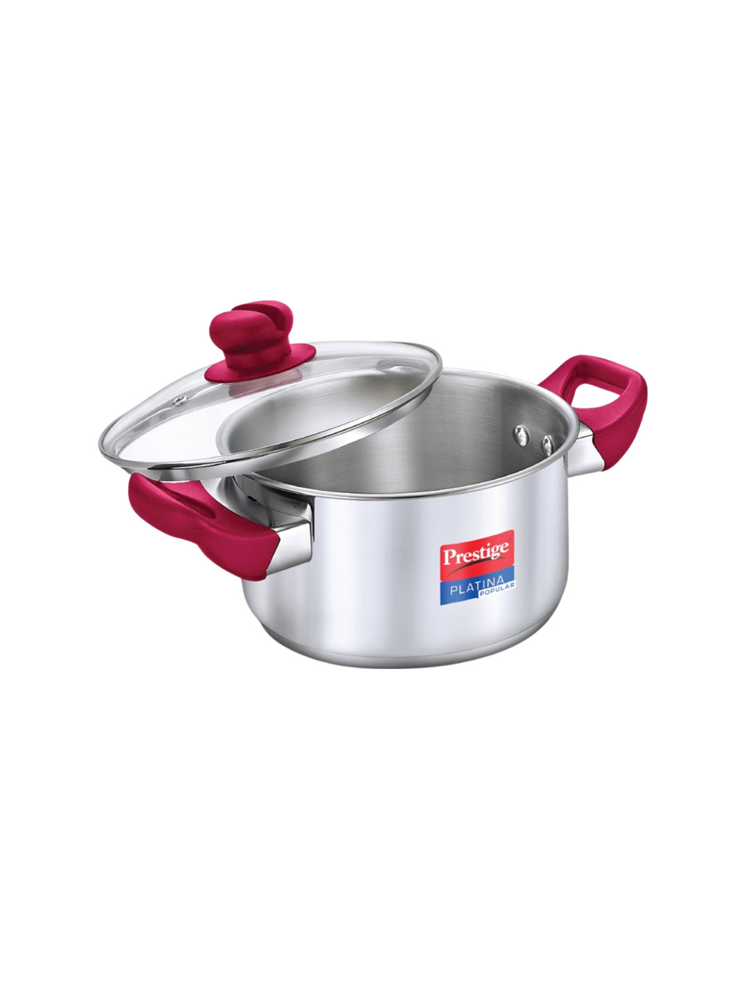 Prestige Platina Popular Silver Toned Stainless Steel Casserole With Lid - 3L