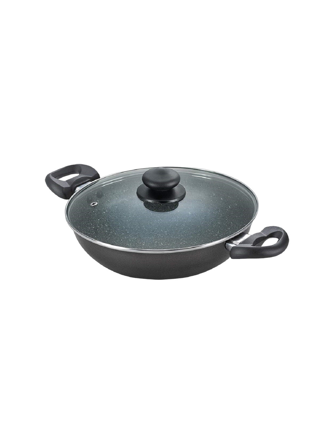 Prestige Omega Deluxe Black Granite Non-Stick Kadai With Lid 3.25 L