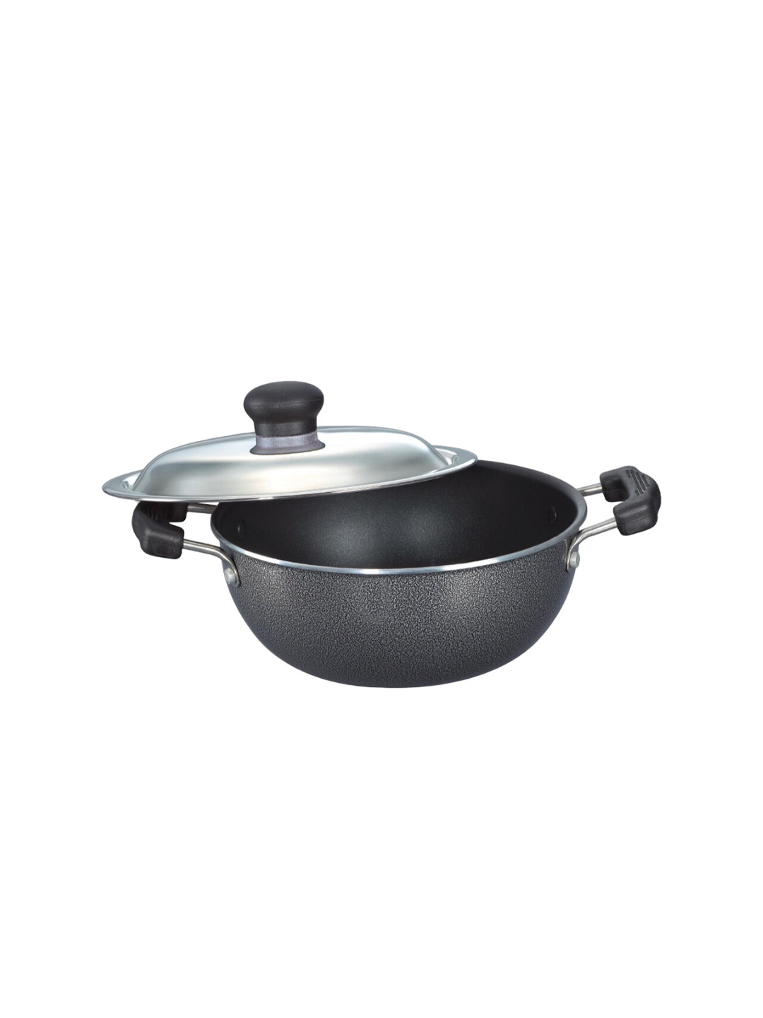 Prestige Omega Select Plus Black Non-Stick Coating Kadai with Lid