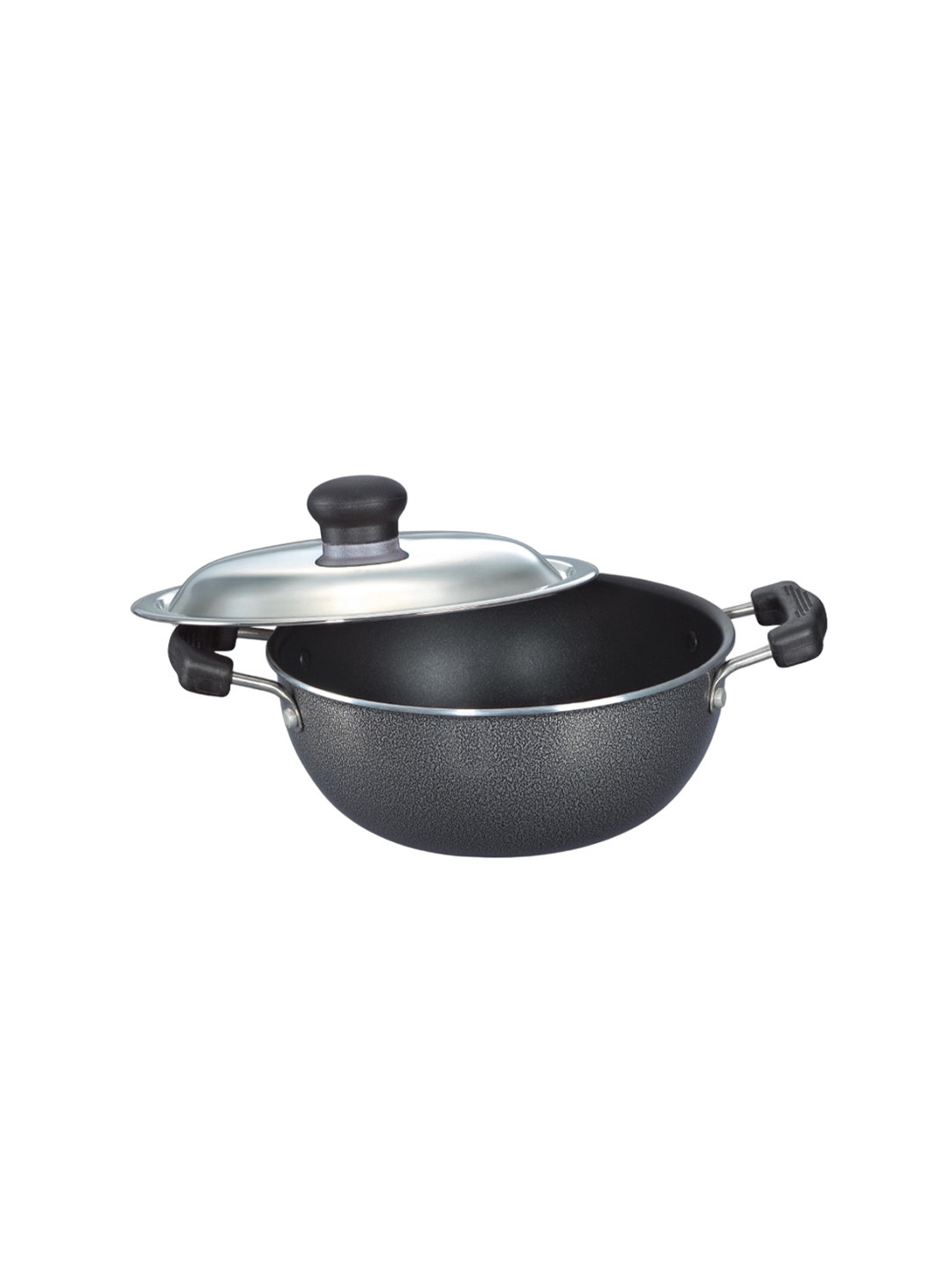 Prestige Omega Select Plus Black Non-Stick Coated Kadhai With Lid-1 L