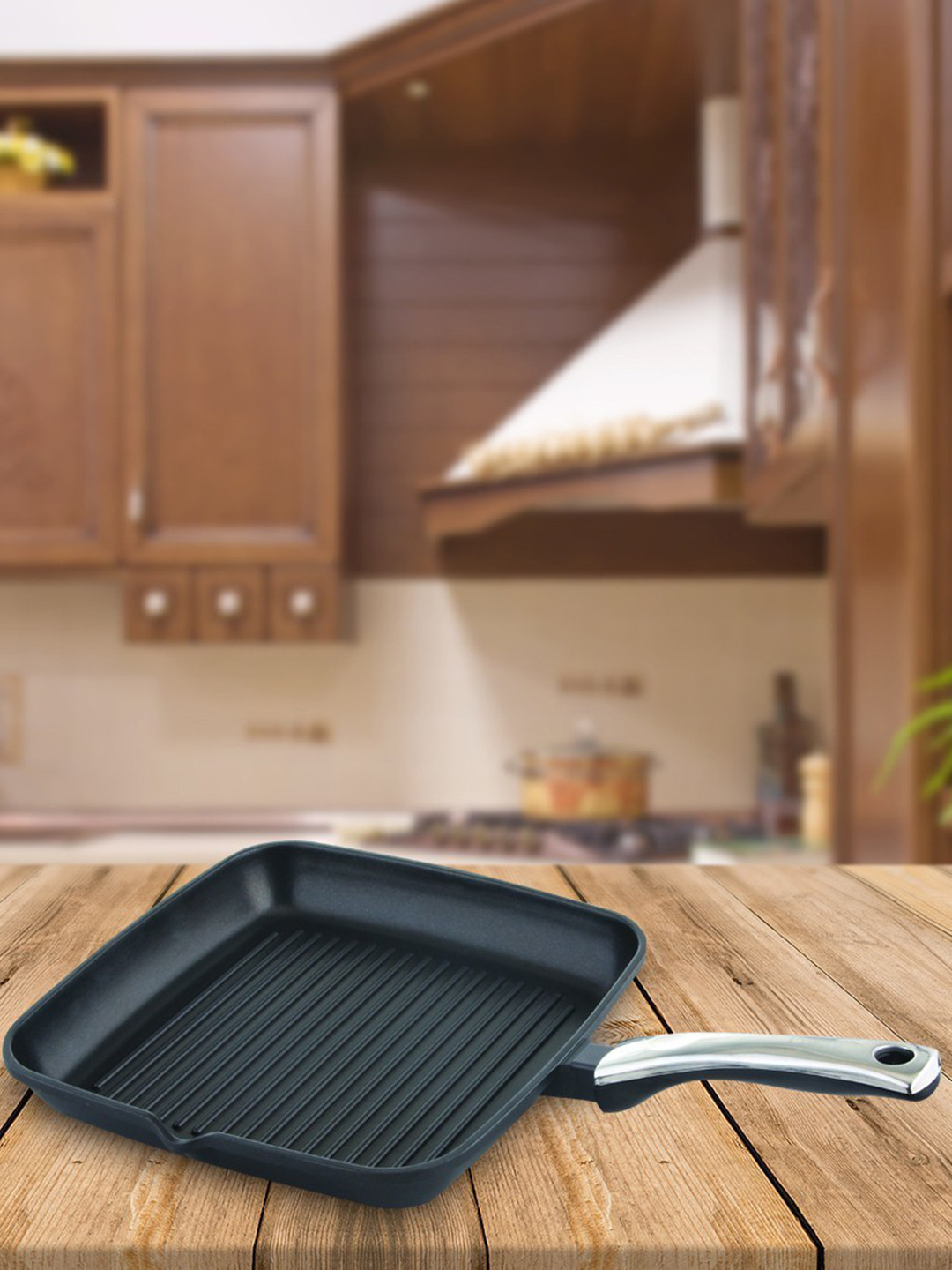 Prestige Die Cast Plus Black Aluminium Non Stick Induction Base Square Grill Pan 24 cm