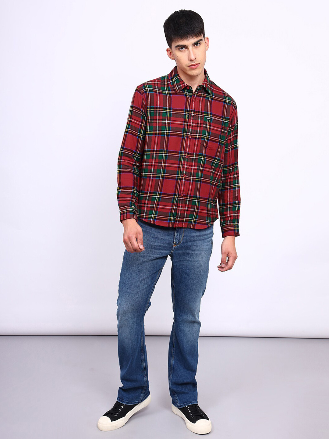 Lee Relaxed Tartan Checks Twill Cotton Casual Shirt