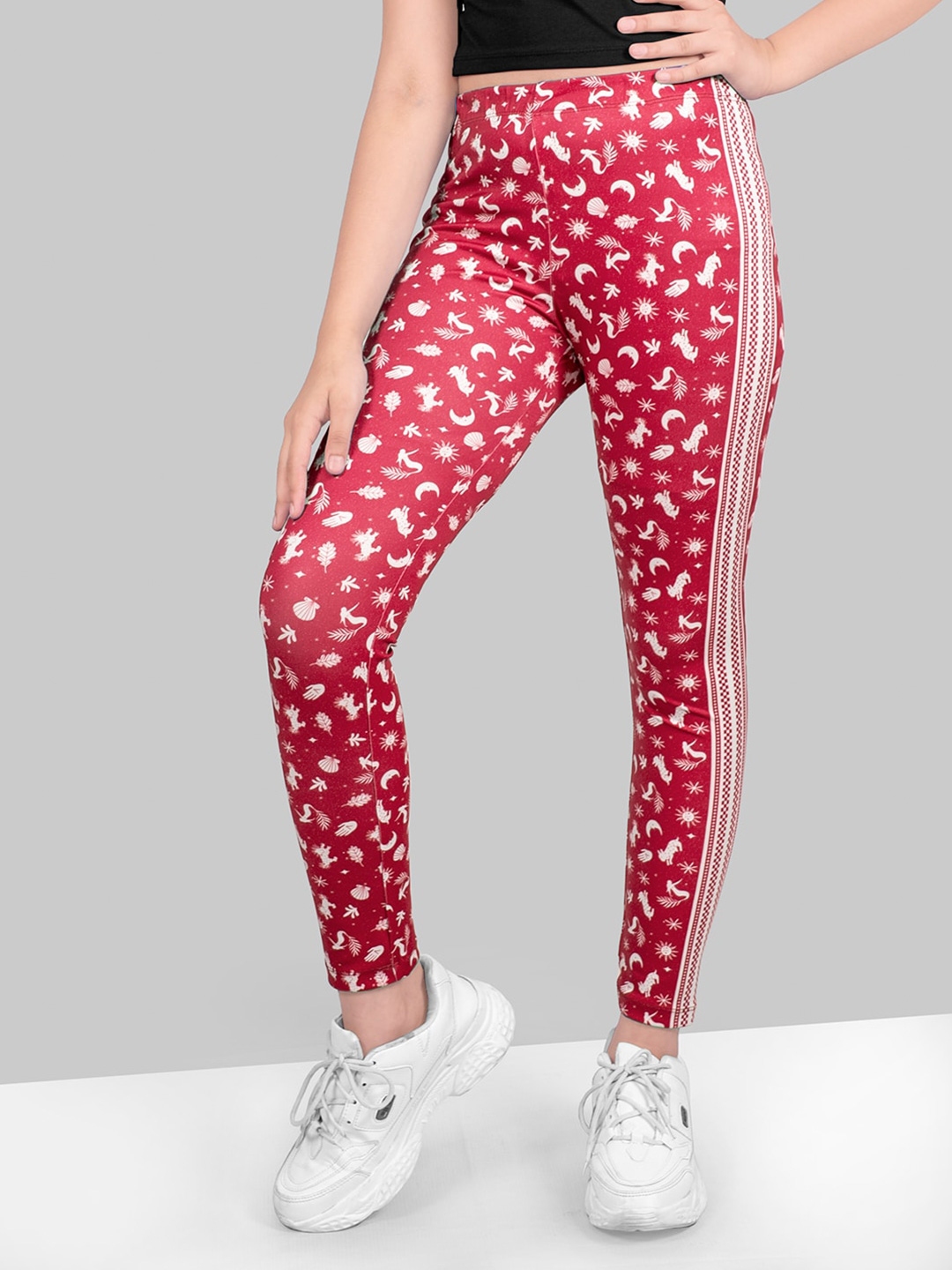 Printed on sale jeggings myntra