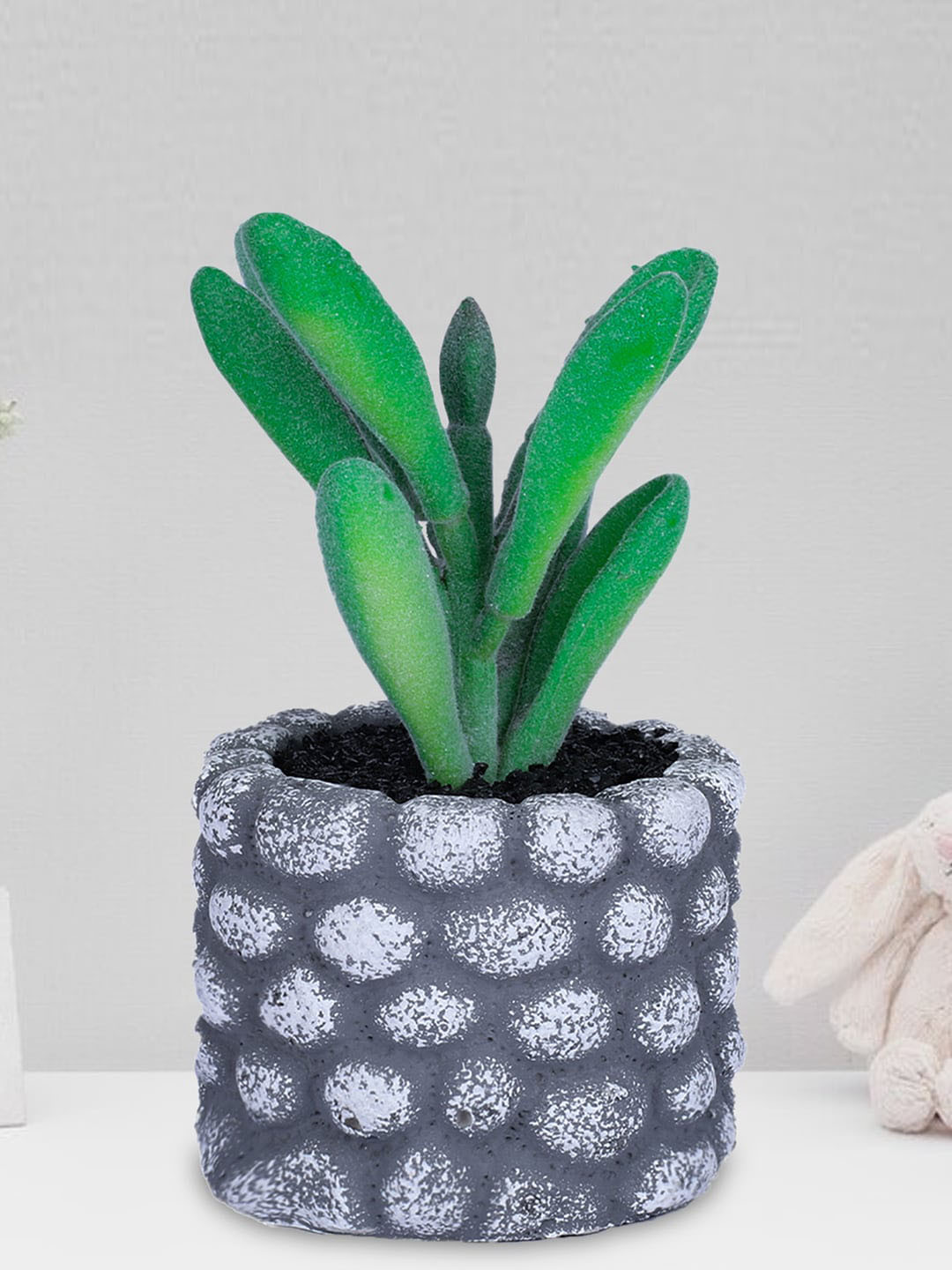 Kuber Industries Green & Grey Artificial Bonsai Plant With Pot Flower Pot For Home Table