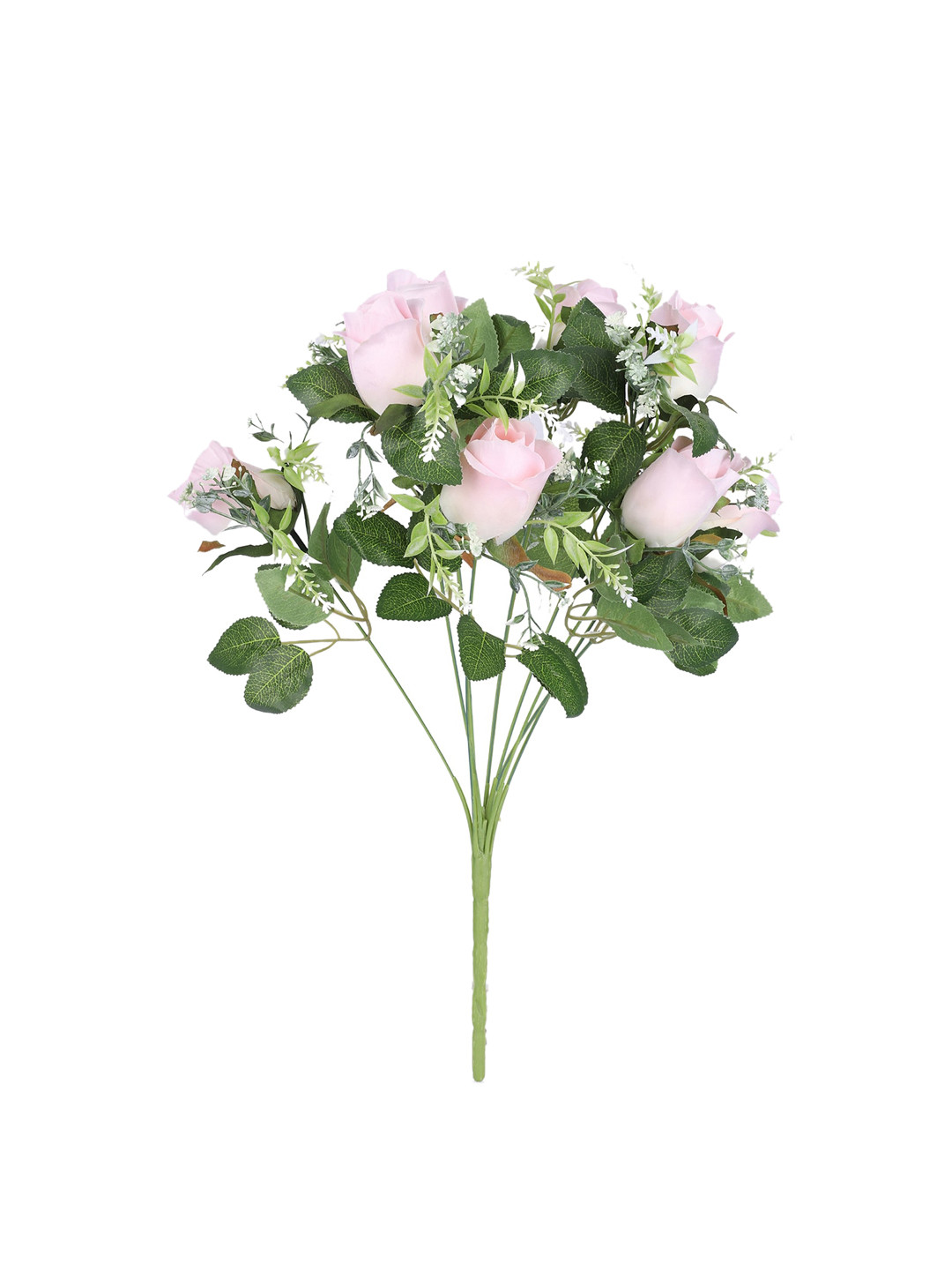 Kuber Industries Green & Pink Artificial Rose Flower Plant