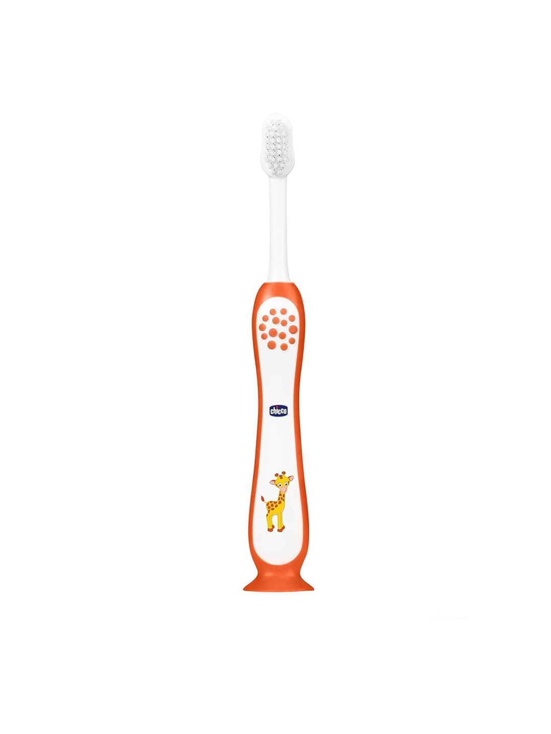 Chicco Kids Cartoon Printed Toothbrush with Head Cover - Orange & White