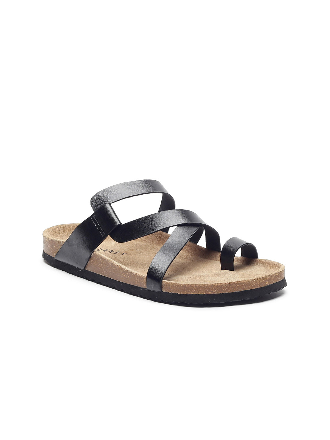 HF JOURNEY Men One Toe Leather Comfort Cork Sandals