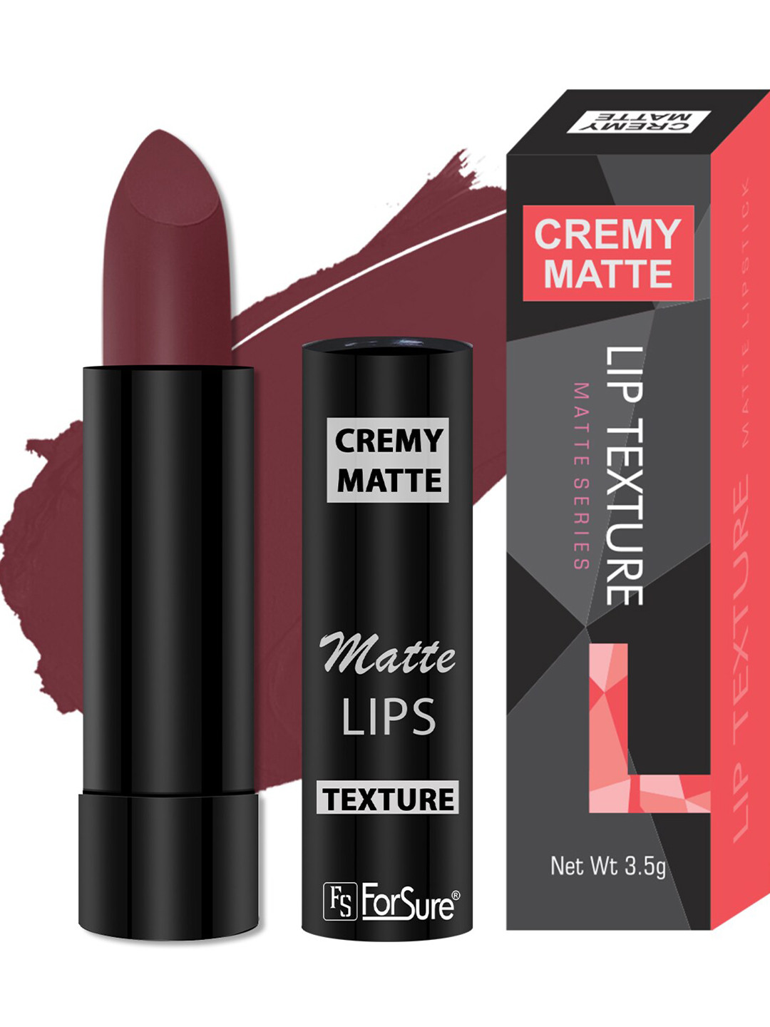 ForSure Cremy Matte Texture Long Lasting Bullet Lipstick - 3.5g - Maroon 96