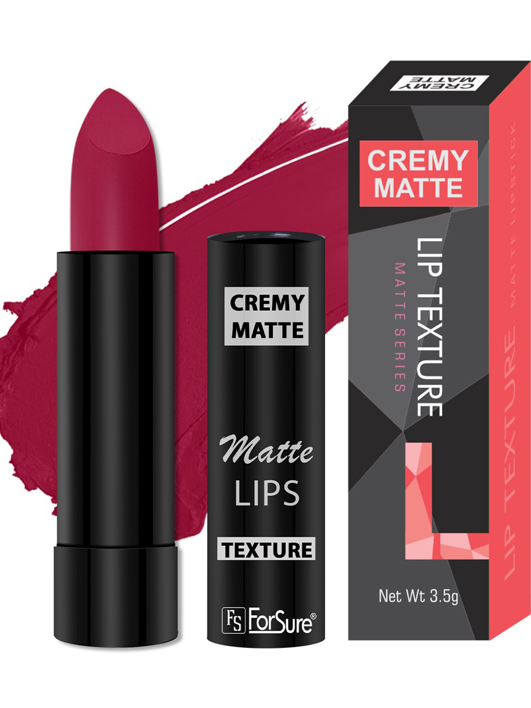 ForSure Cremy Matte Long Lasting Lipstick - 3.5g - Ruby Pink 84