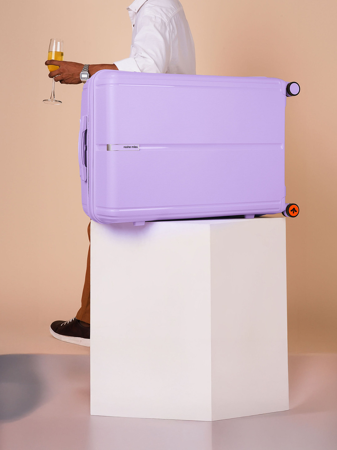 Nasher Miles The Line Polypropylene Large Purple Trolley Bag  - 28 inch (75cm)