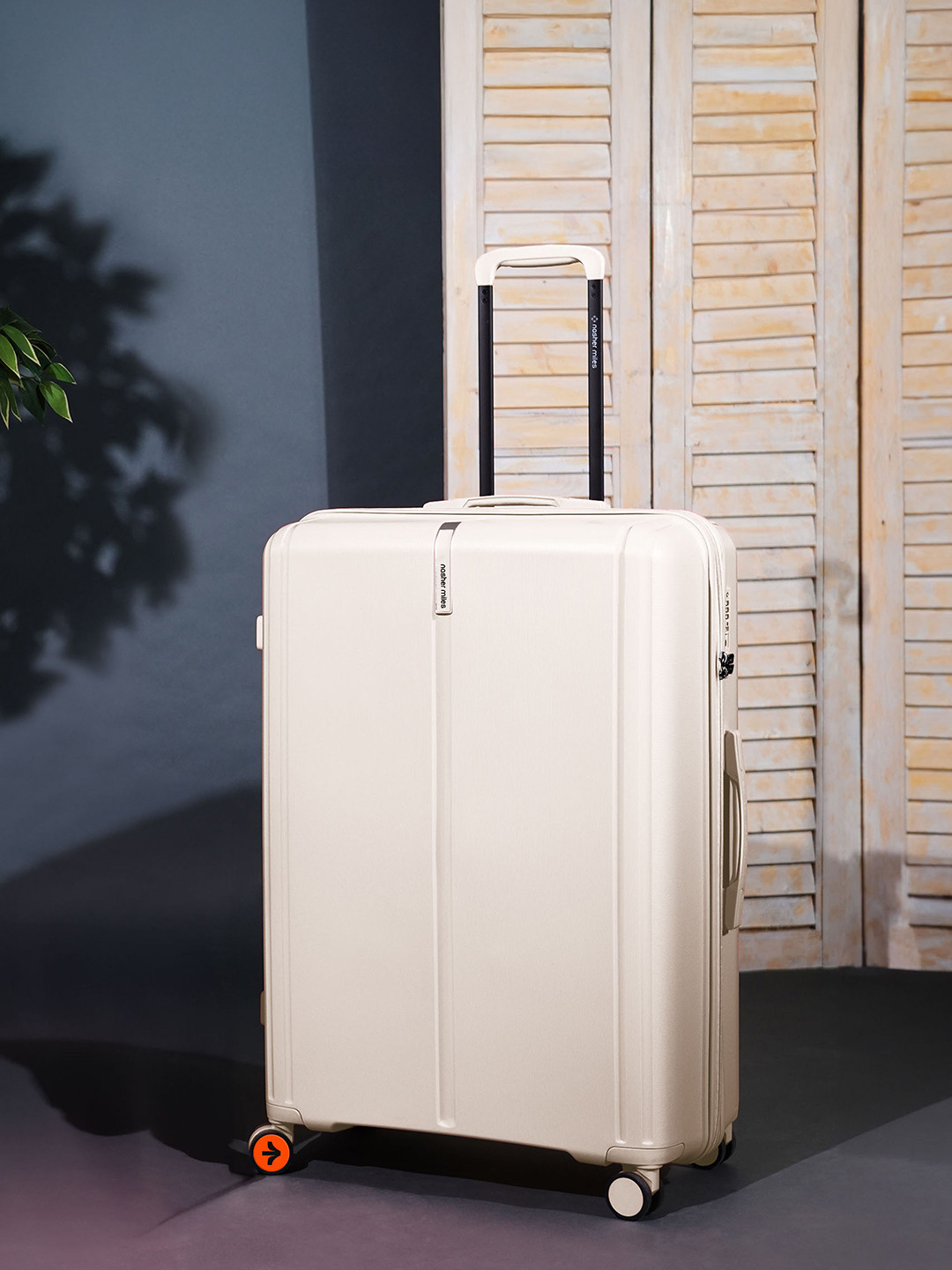 Nasher Miles The Line Polypropylene Medium White Trolley Bag - 24 inch (65cm)