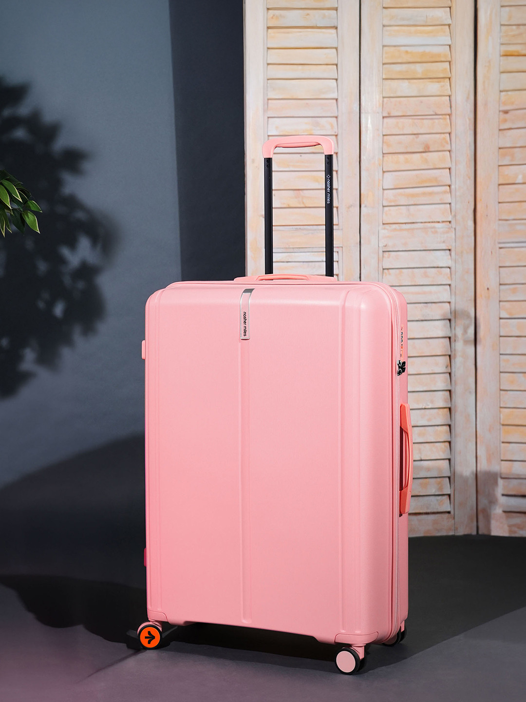 Nasher Miles The Line Polypropylene Medium Pink Trolley Bag - 24 inch (65cm)