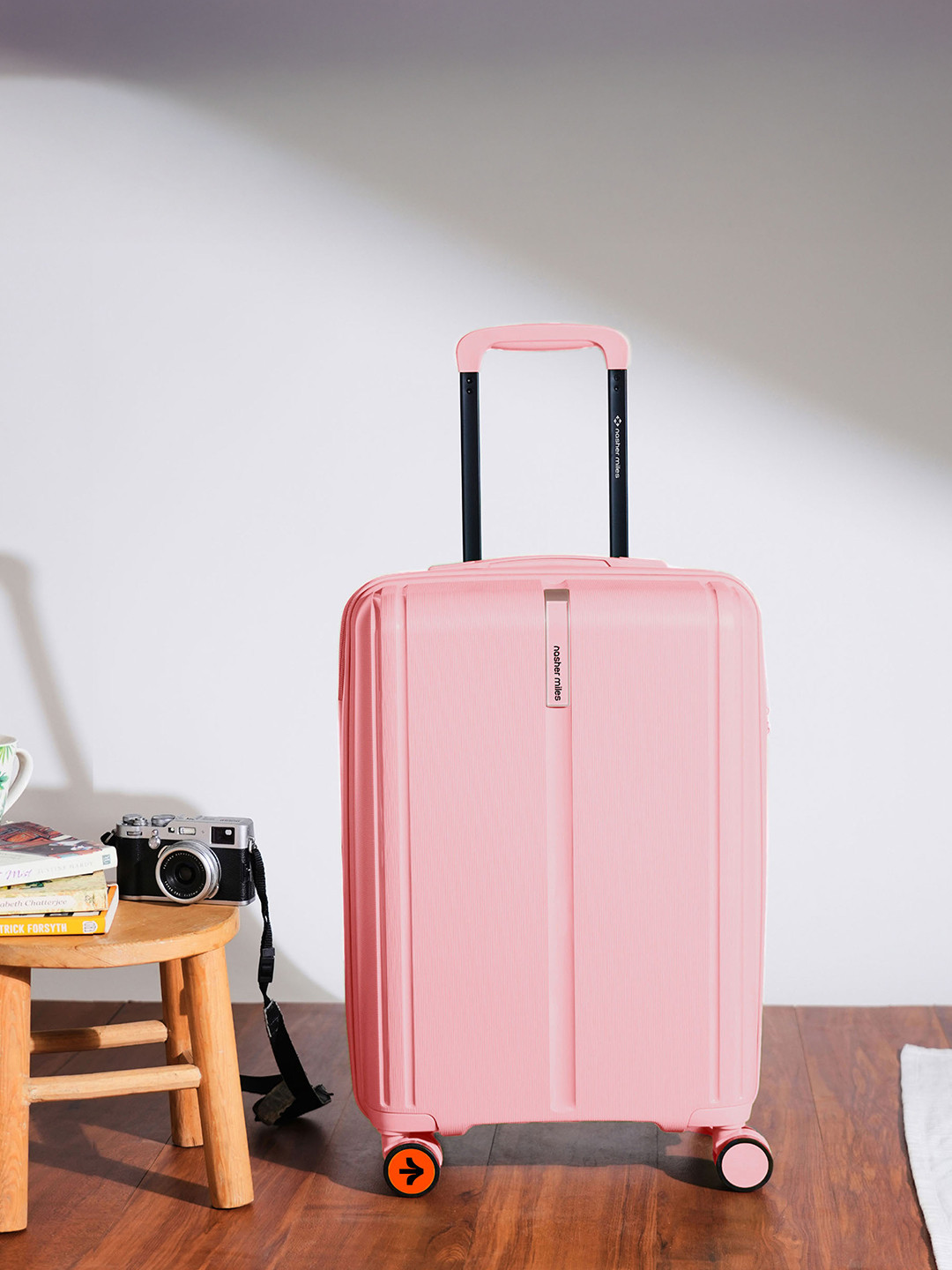 Nasher Miles The Line Polypropylene Cabin Pink Trolley Bag - 20 inch (55cm)