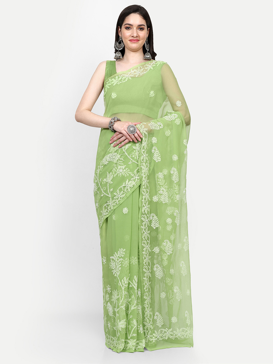 ADA Chikankari Embroidered Saree