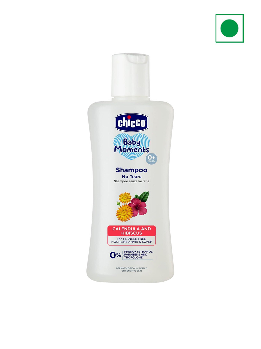 Chicco Baby Moments Shampoo for Tear-Free with Hibiscus & Calendula - 200 ml