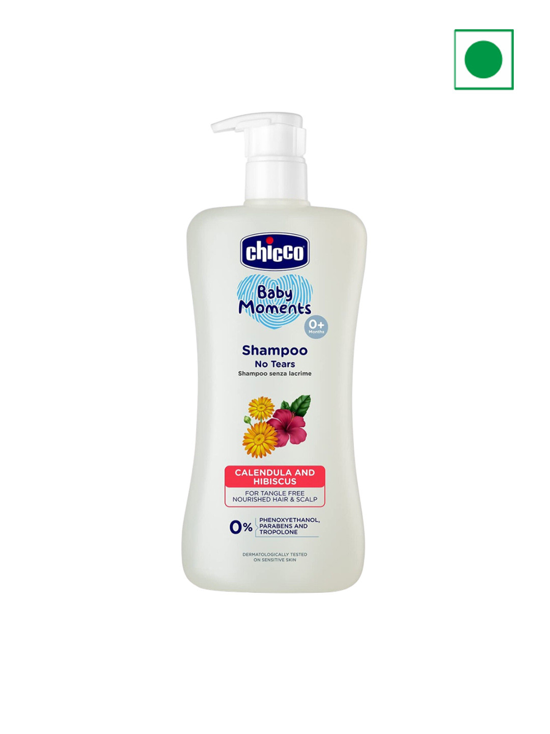 Chicco Baby Moments Shampoo for Tear-Free with Hibiscus & Calendula - 500 ml
