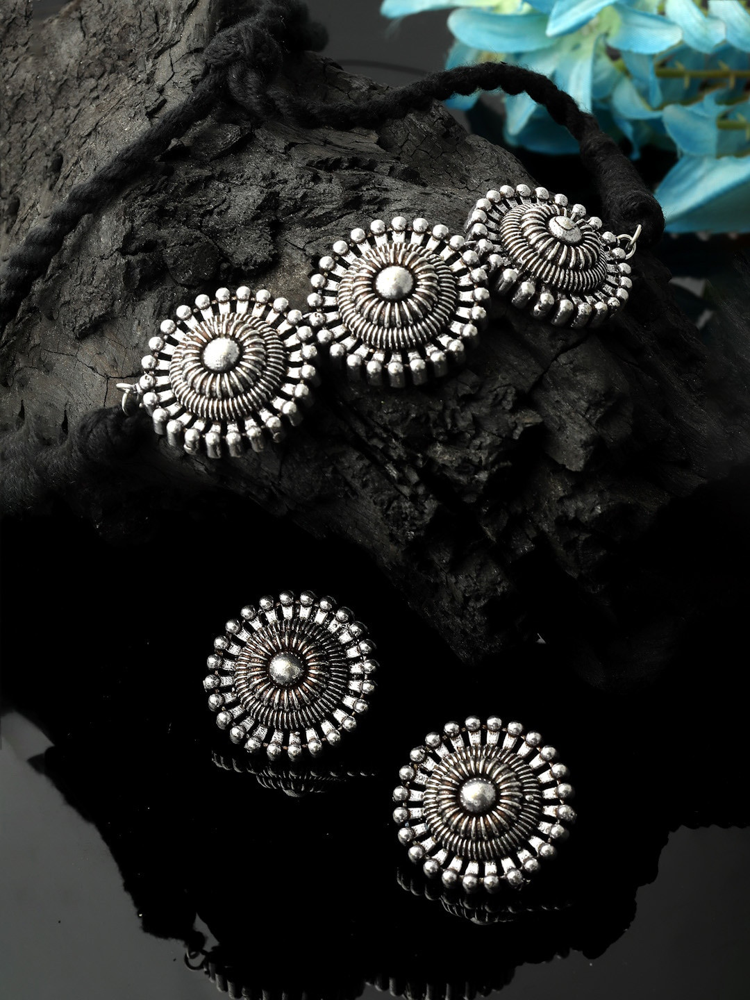 PANASH Silver Plated Artificial Beads Jewellery Set