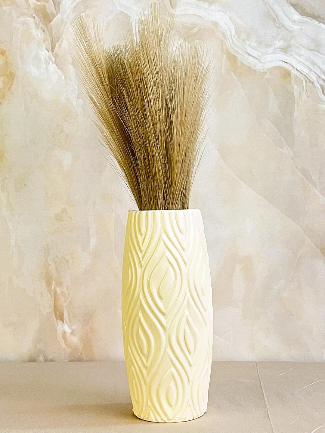 Akaar Beige 2 Pieces Artificial Pampas Grass With Pot