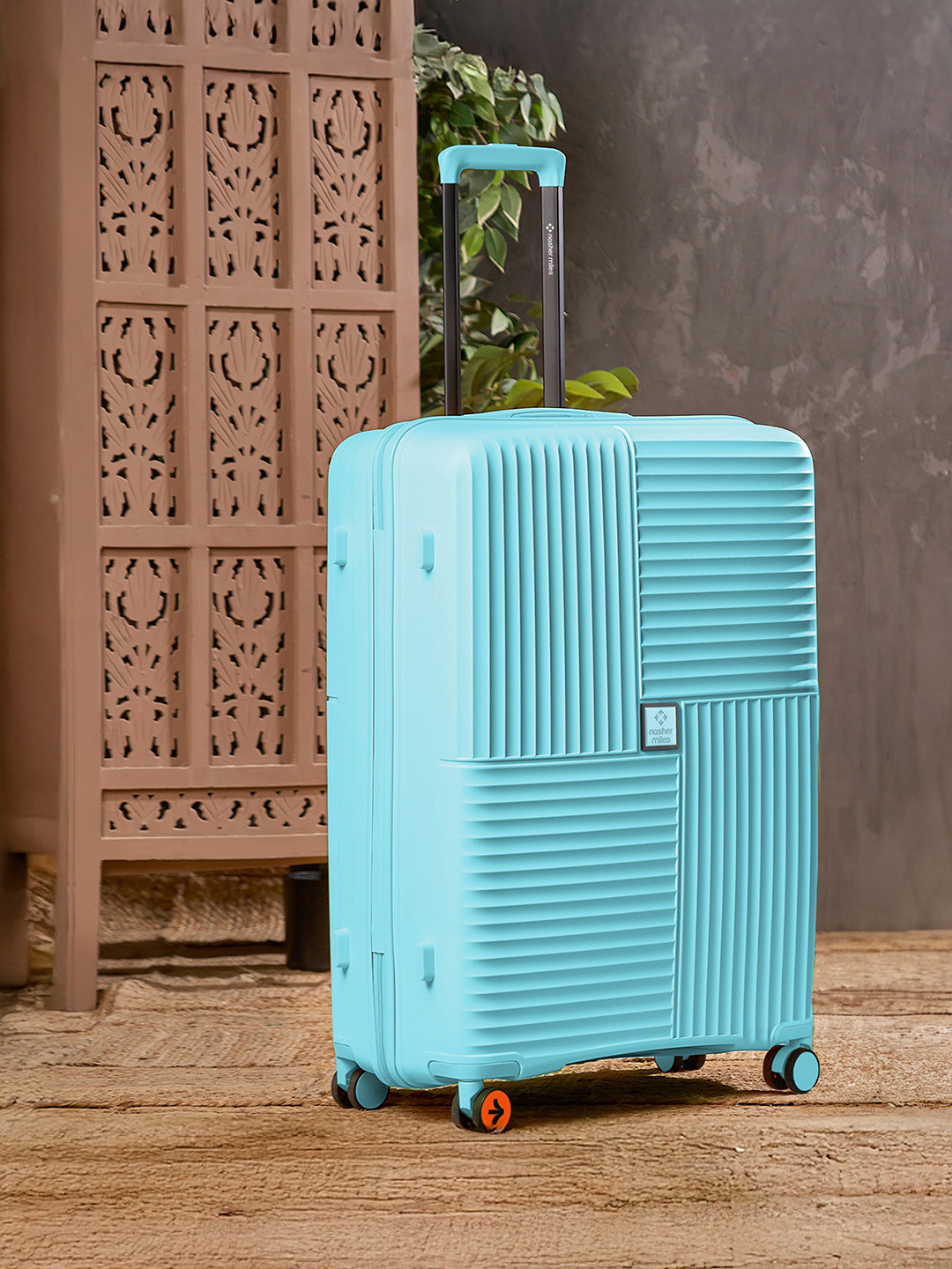 Nasher Miles Singapore Hard-Sided Polypropylene Medium Light Blue Trolley Bag 24Inch 65cm