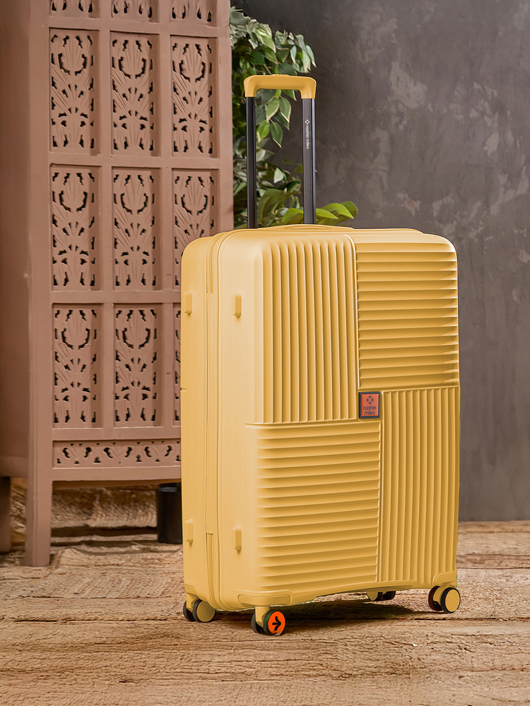 Nasher Miles Singapore Hard-Sided Polypropylene Medium Yellow Trolley Bag - 24Inch 65cm