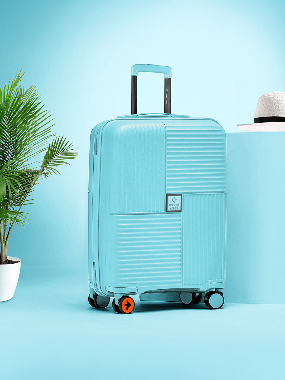 Nasher Miles Singapore Hard-Sided Polypropylene Cabin Light Blue Trolley Bag - 20Inch 55cm