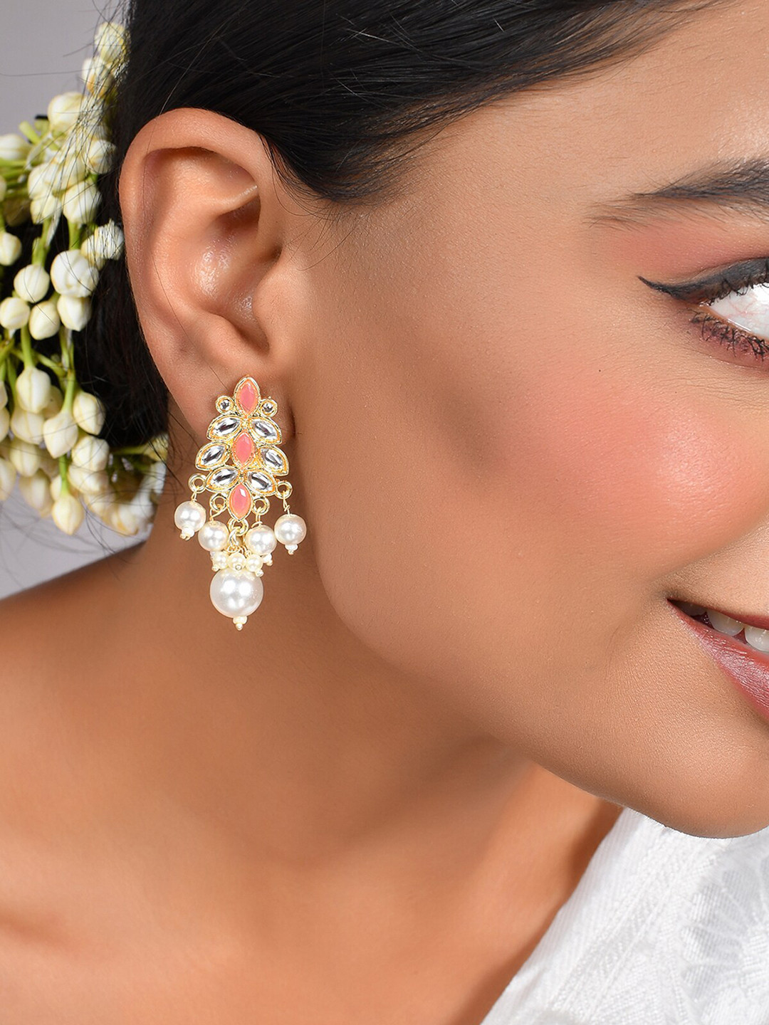 AQUASTREET Gold-Plated Enamel Simple Stud Traditional Earrings