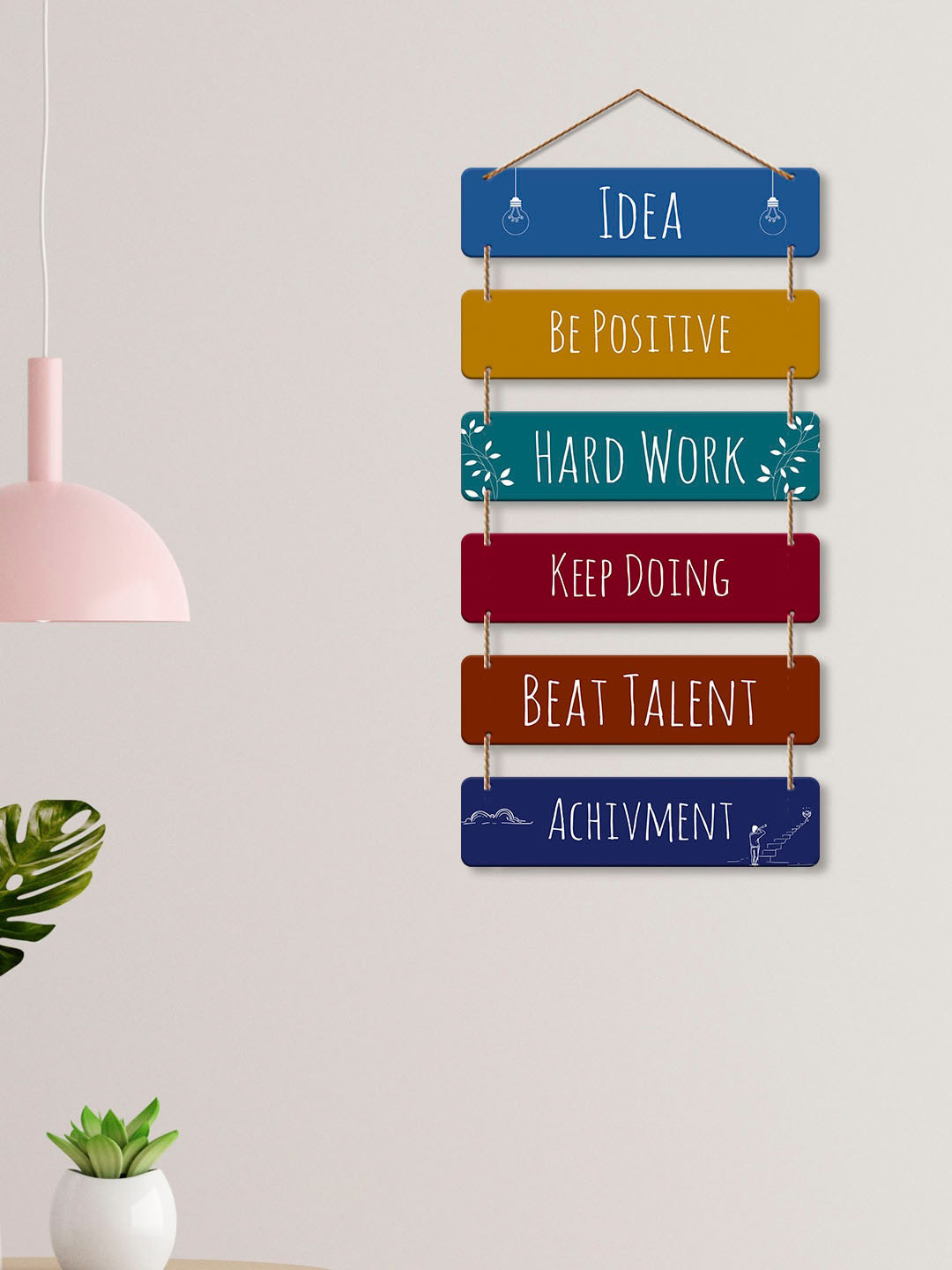ArtVibes Motivational Quote Wood Matte Hanging Hall Wall Hangings-31In