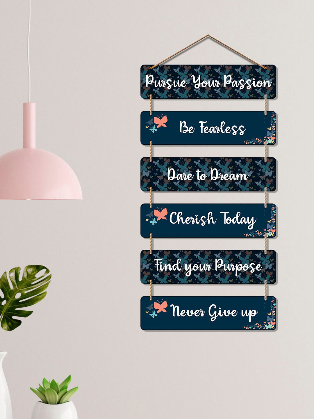 ArtVibes Positive Quote Wood Matte Hanging Hall Wall Hangings-31In