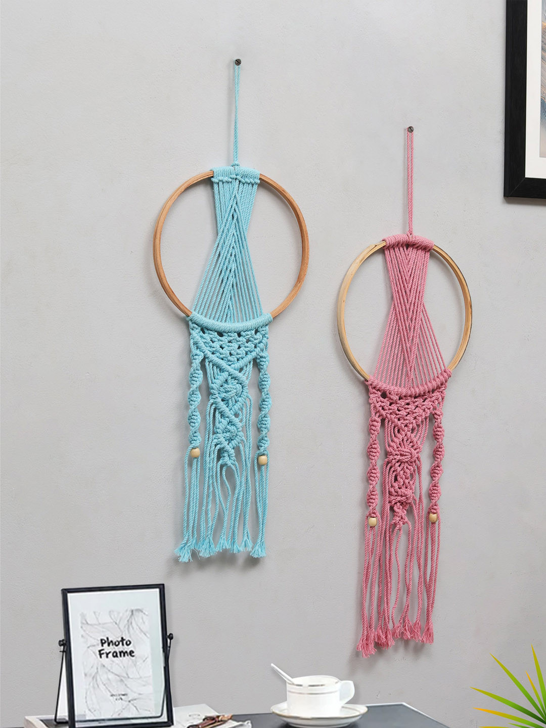 Homesake Macrame Dream Catchers Fabric Hanging Bedroom 2Pcs -27.6In