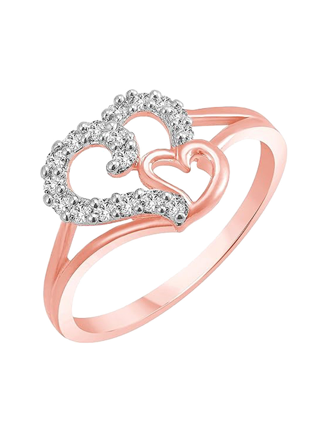 Vighnaharta Rose Gold-Plated CZ-Studded Finger Ring