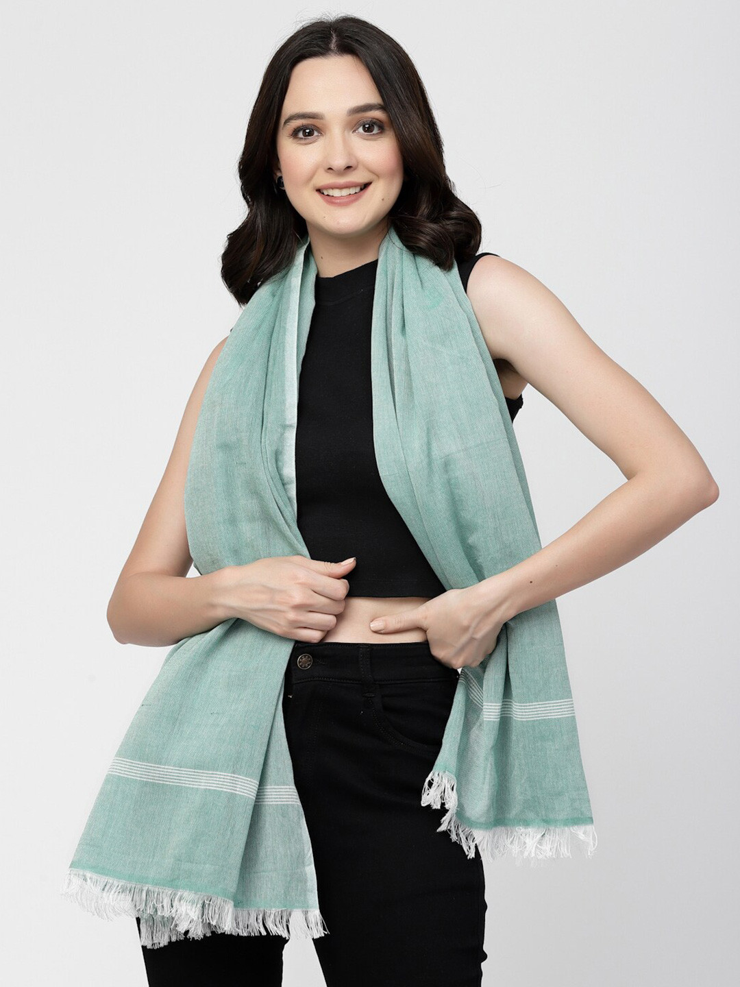 Arrabi Frayed Cotton Stole