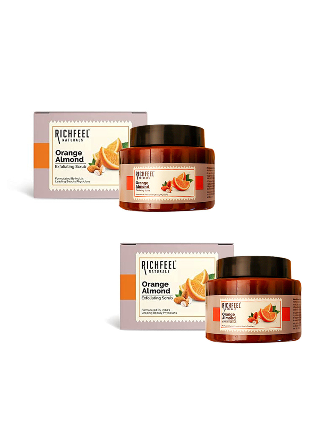 Richfeel Set of 2 Orange Almond Exfoliating Scrub - 100 g each