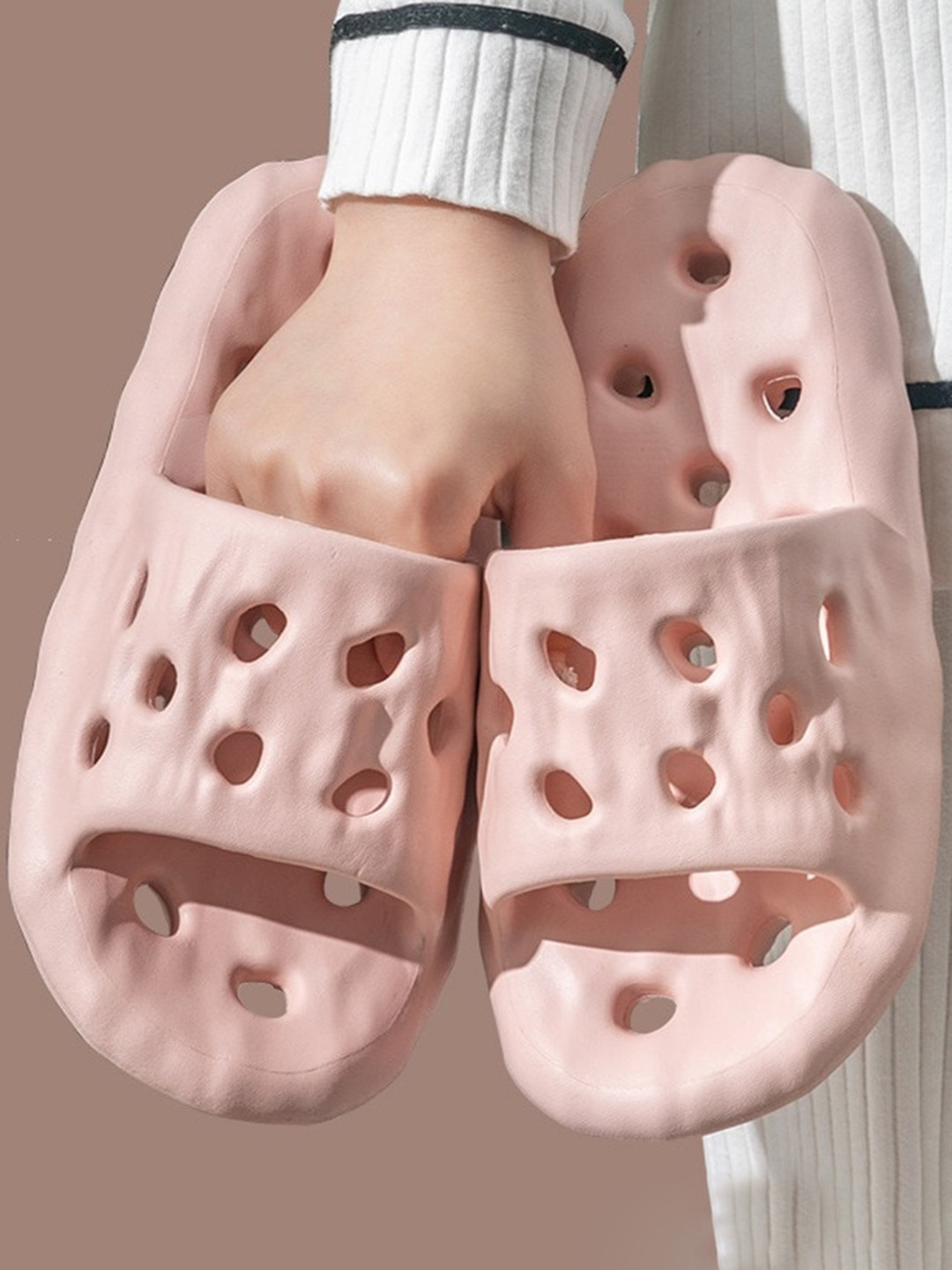 Alexvyan Women Pink Eva Slipper Non-Skid Croslite Bathroom Sliders