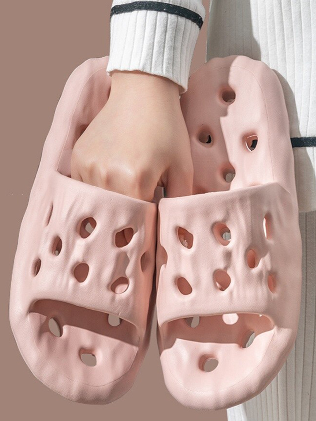 Alexvyan Women Pink Eva Slipper Non-Skid Croslite Bathroom Sliders