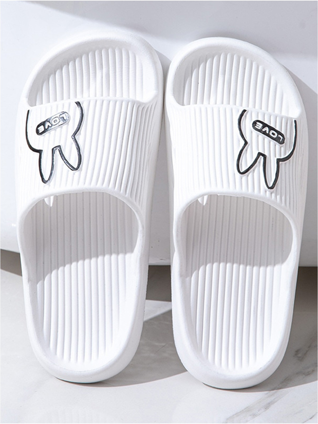 Alexvyan Women White Designer Eva Slipper Non-Skid Croslite Sliders