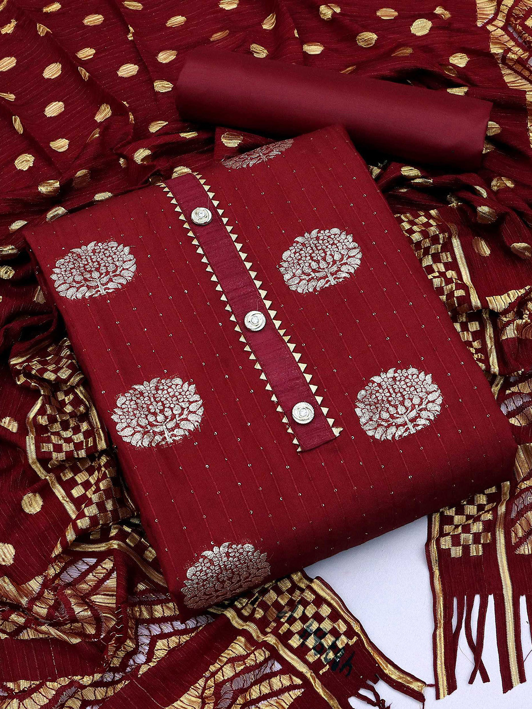KALINI Ethnic Motifs Woven Design Unstitched Dress Material
