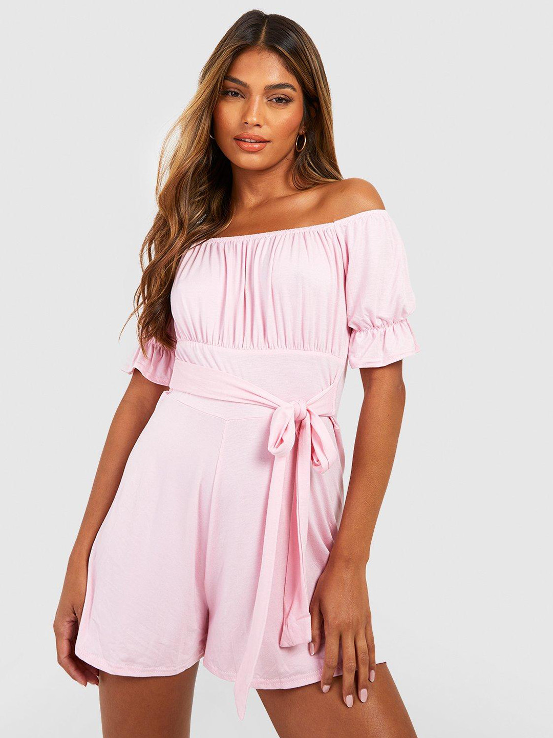 Boohoo Off-Shoulder Bardot Playsuit