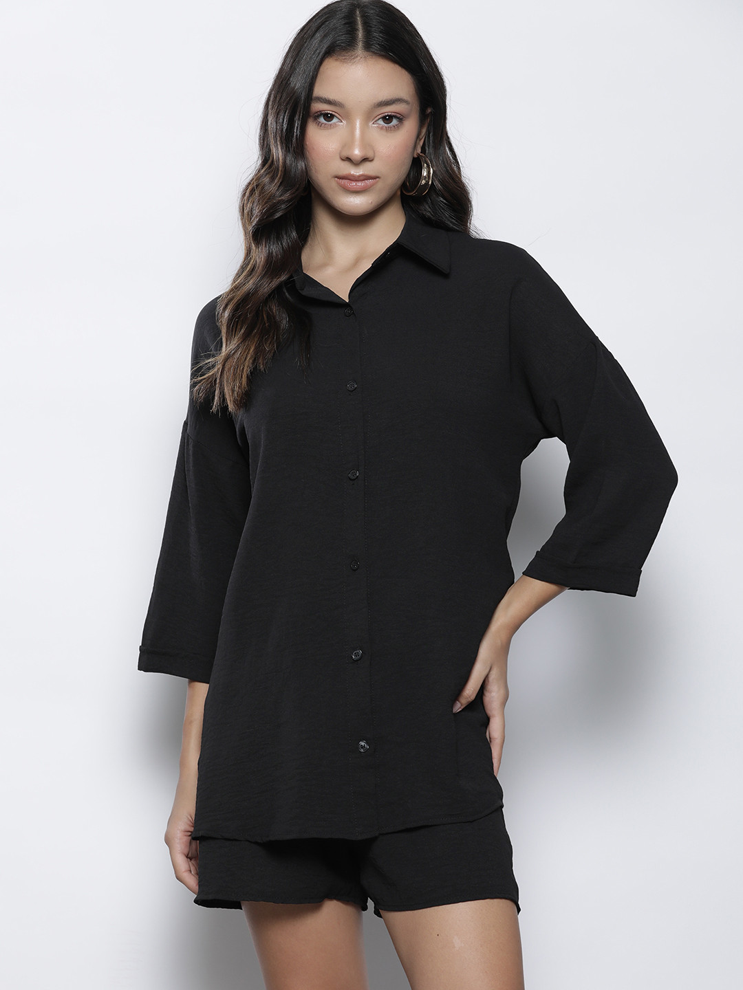 Boohoo Oversized Shirt & Shorts Set