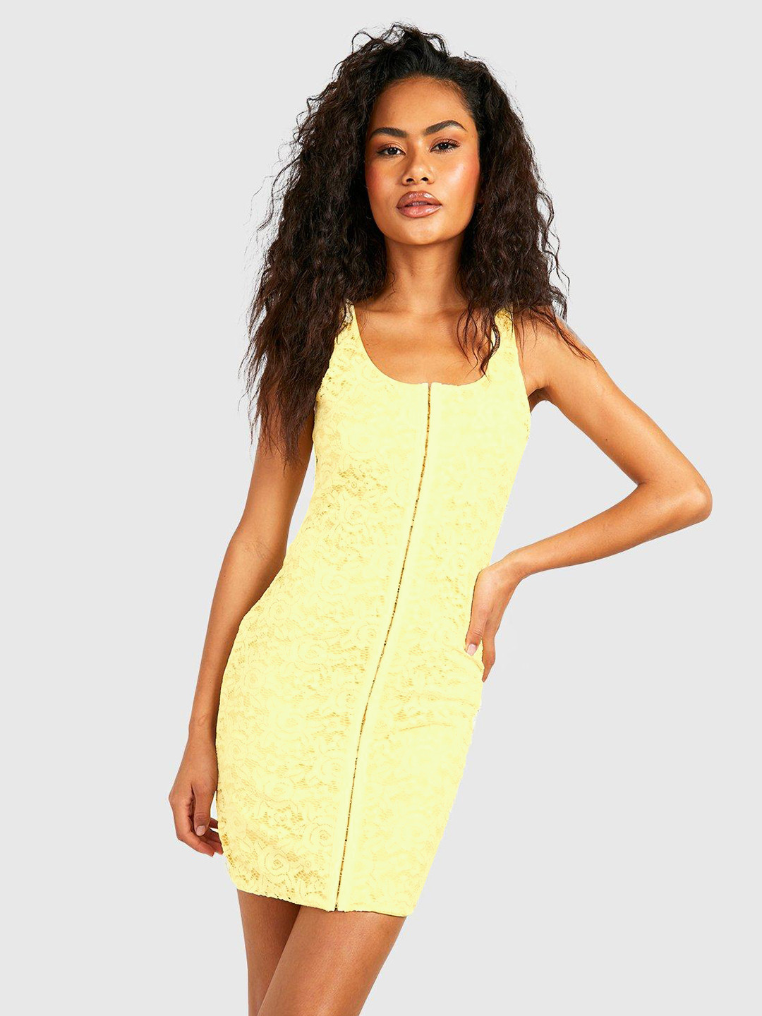 Boohoo Floral Lace Sheath Mini Dress