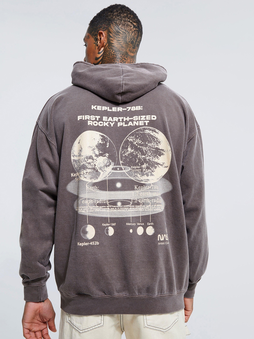Buy boohooMAN Graphic Printed Hooded Oversized Overdye Sweatshirt With Kangaroo Pocket Sweatshirts for Men 25320058 Myntra