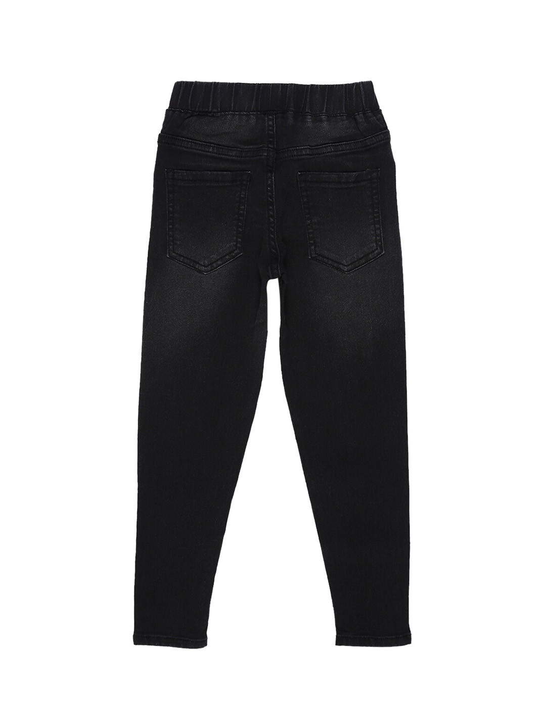 HERE&NOW Girls Black High Rise Skinny Fit Light Fade Stretchable Jeans