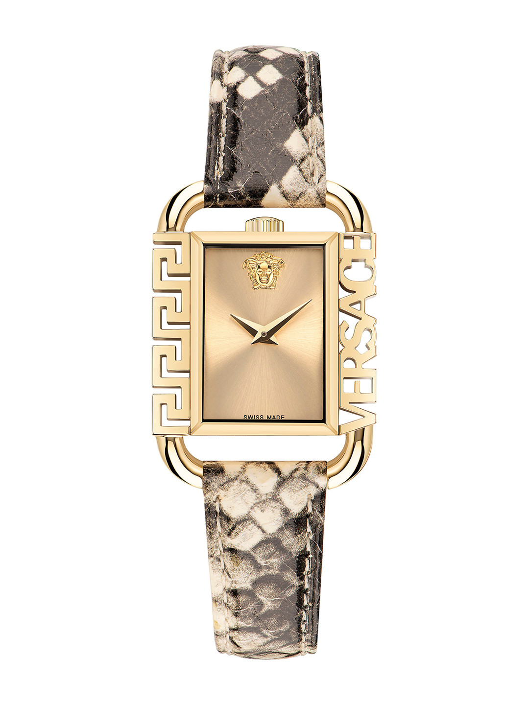 Versace Unisex Embellished Dial & Leather Straps Analogue Watch VE3B00122