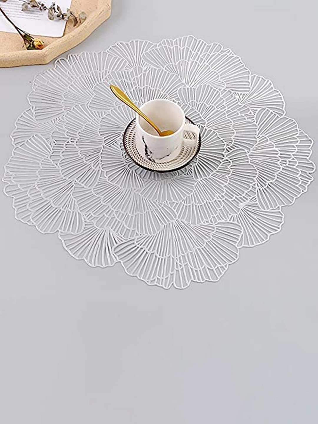 Dakshya Industries Silver 2-Pieces Round Table Placemats