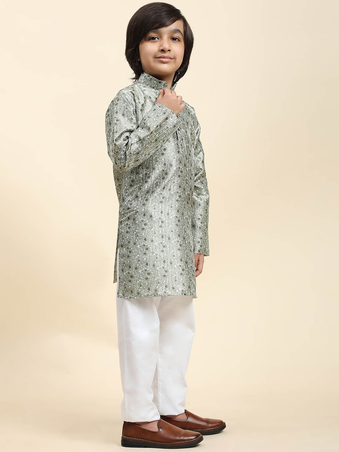 Pro-Ethic STYLE DEVELOPER Boys Ethnic Motifs Printed Regular Kurta With Pyjamas