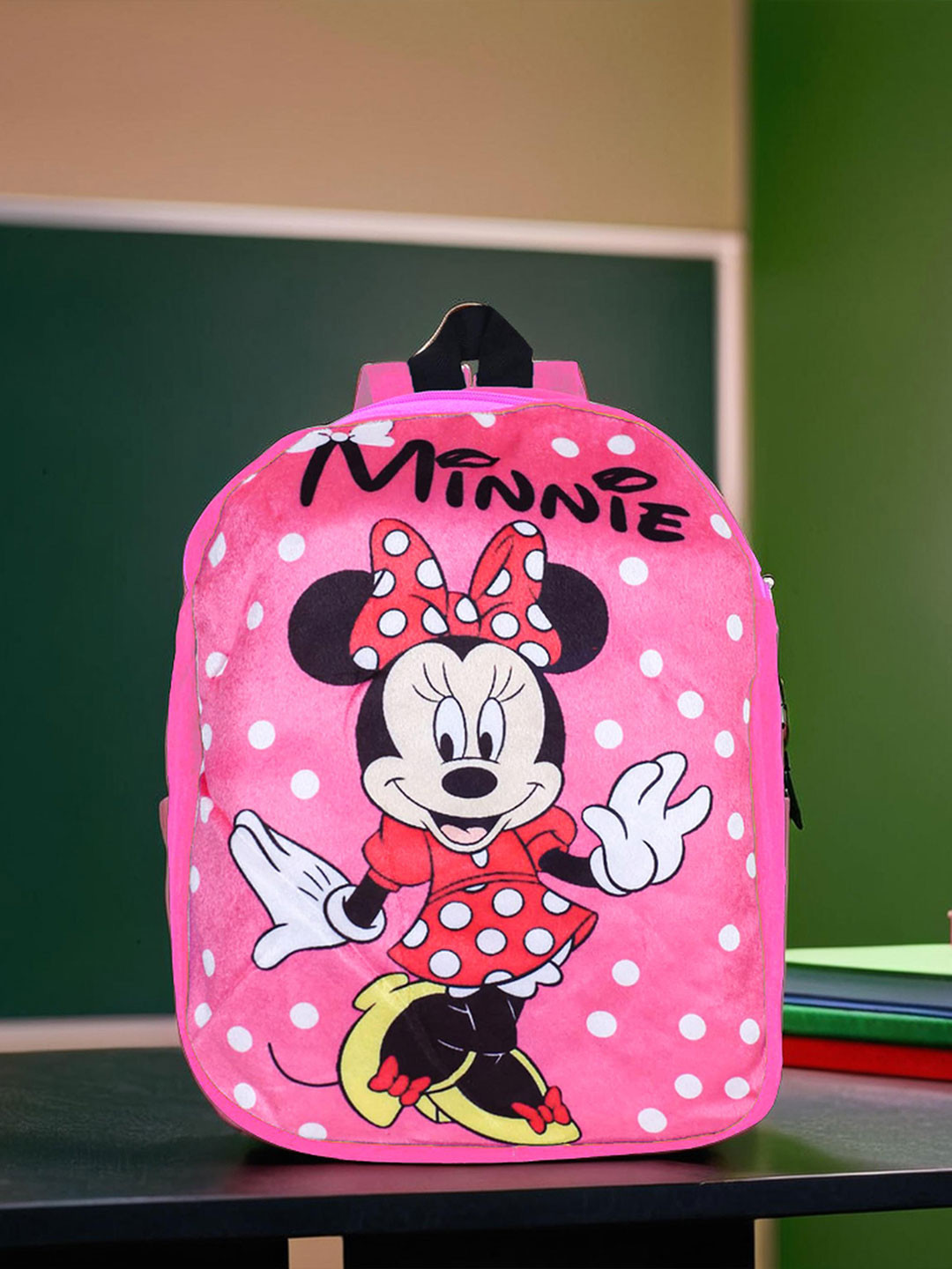 Kuber Industries Pink & White Graphic Backpack