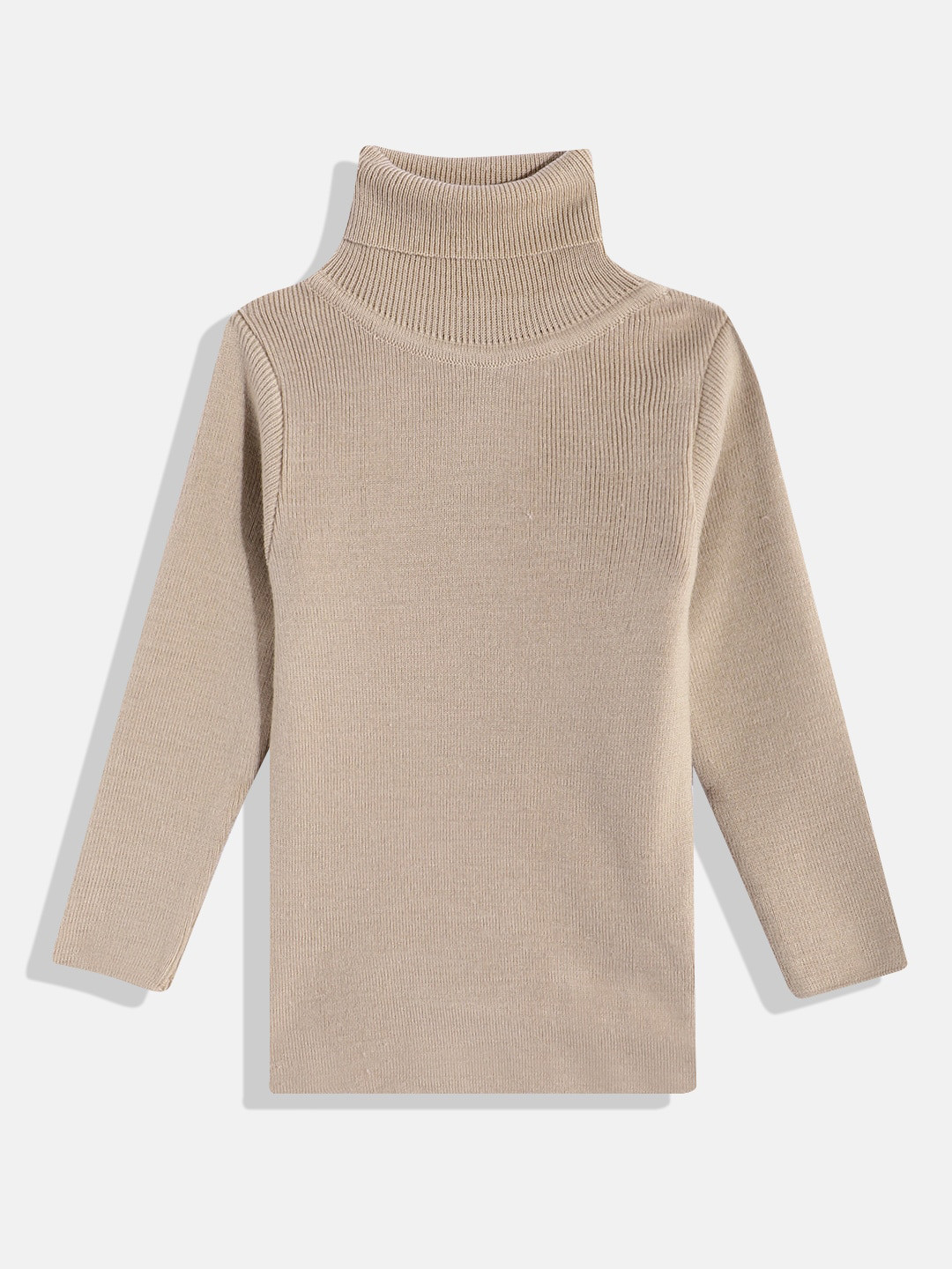 RVK Kids Ribbed Turtle Neck Long Sleeves Acrylic Pullover
