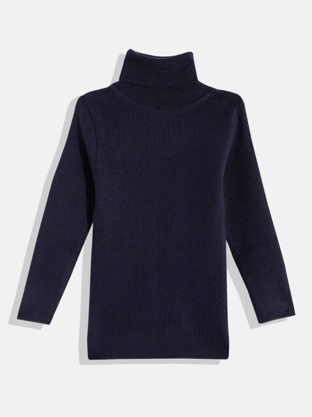 RVK Kids Ribbed Turtle Neck Long Sleeves Acrylic Pullover
